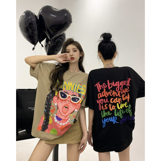 【Feodora🇰🇷】港味ins塗鴉印花短T 中長版 減齡 寬鬆 韓版 反面繽紛字母超吸睛