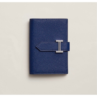 ［售出］Hermes mini bearn wallet 愛馬仕寶石藍銀釦迷你短夾 卡包 零錢包
