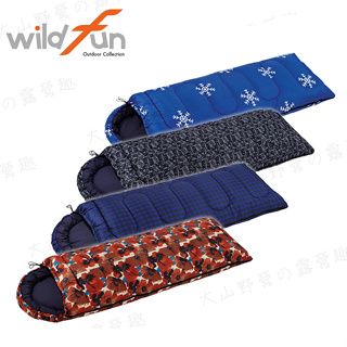 【大山野營-露營趣】台灣製 WILDFUN 野放 SC002 標準型睡袋 化纖睡袋 纖維睡袋 中空纖維 可全開 露營睡袋