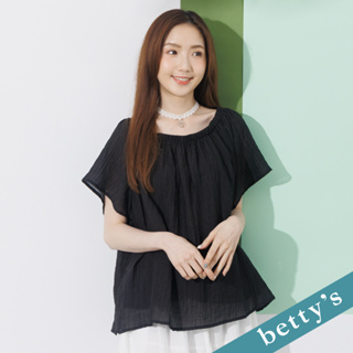 betty’s貝蒂思(21)一字領素面寬版上衣(黑色)