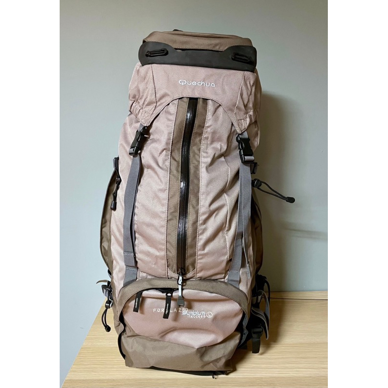 迪卡儂後背包Forclaz 60L #淺咖啡色 登山健行實用 台北區可面交或快遞