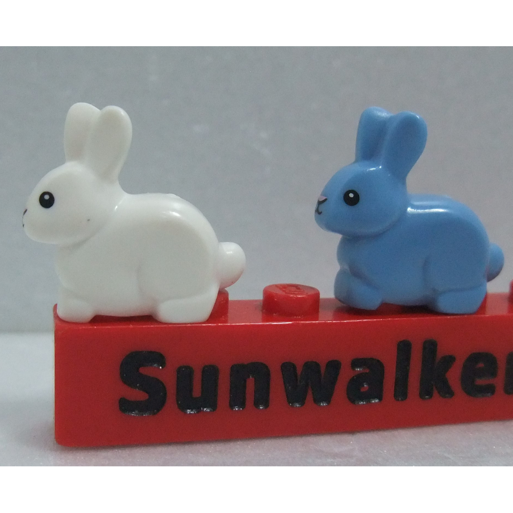 【積木2010】樂高 LEGO 白色 中藍色 兔子 / 動物 白兔 小白兔 小兔子 71018