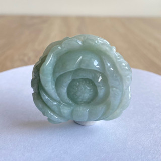 【採霏】天然緬甸玉A貨 翡翠 冰糯種淺綠花開富貴玉墜（附贈：綁繩項鍊）