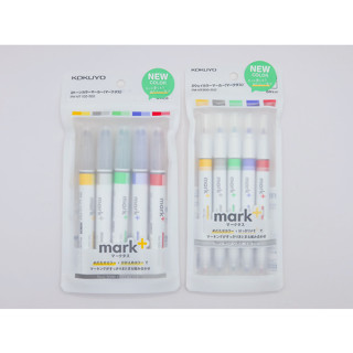 【東洋文具】新色 KOKUYO Mark+獨角仙螢光筆 同色系 5色一入 同色款 粗細兩用款