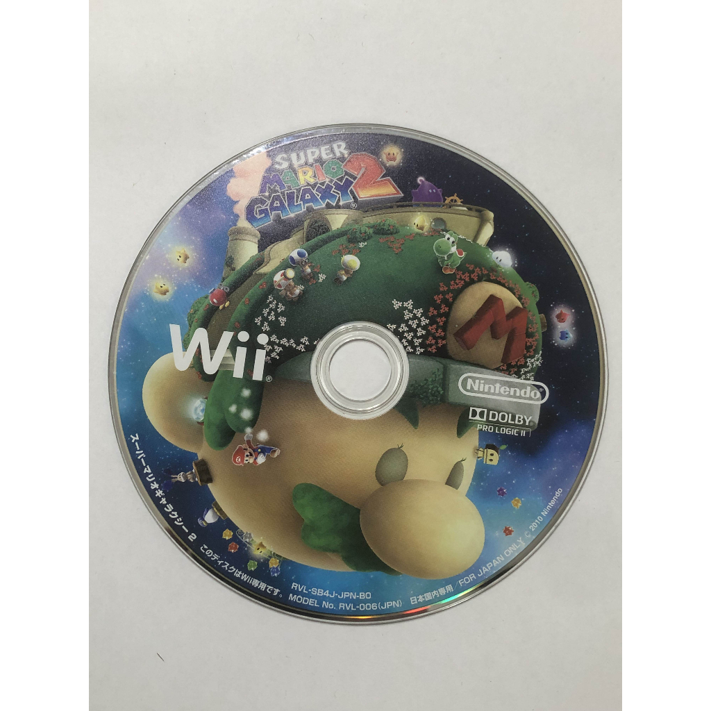 Wii 超級瑪莉歐銀河2 (日文版)super mario gala WII U 主機適用 (二手片-裸裝光碟約9成新)