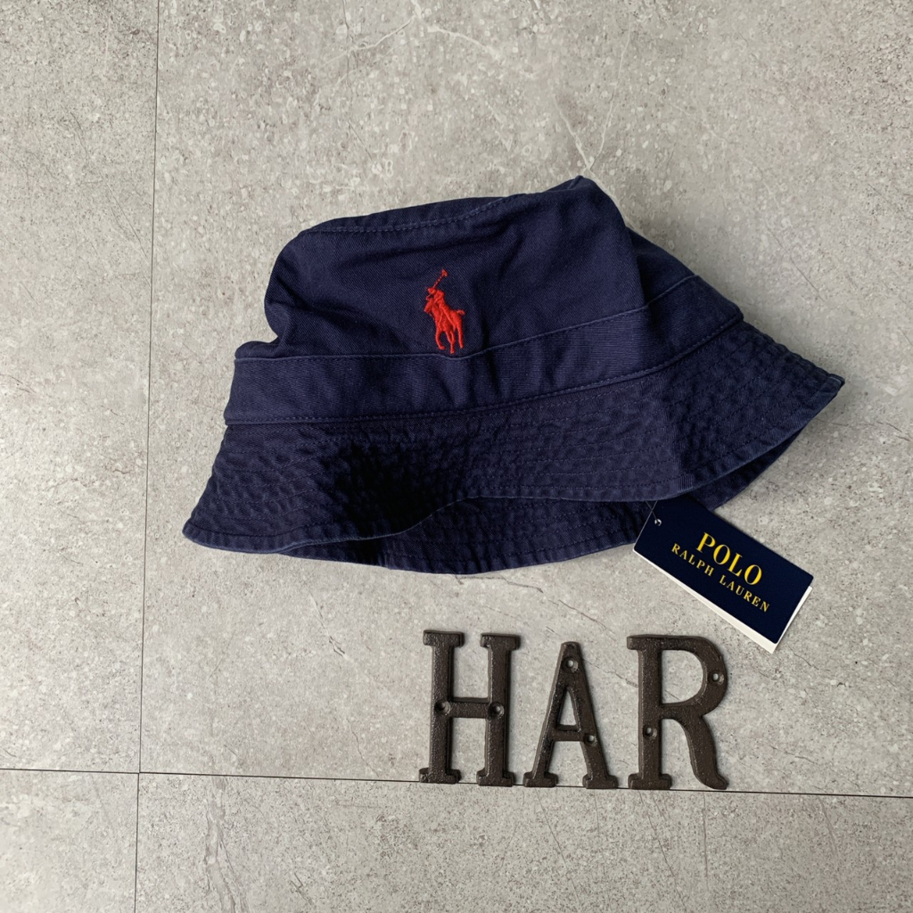 [海鹿馬] POLO Ralph Lauren 刺繡小馬 成人版型 男女可配戴 漁夫帽 深藍