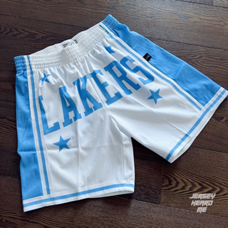 【球衣藏家】MITCHELL & NESS M&N BIG FACE SHORTS 湖人 四星藍 復古 NBA 球褲