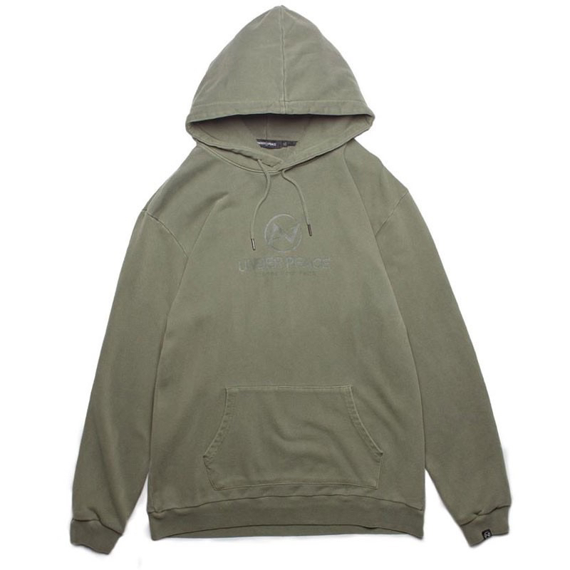 UNDER PEACE 19AW UNIFORM / WASHED HOODED 水洗 帽T (橄欖綠)