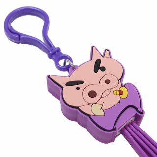 ☆88玩具收納☆日本 046240 蠟筆小新 肥嘟嘟左衛門 三合一充電線 iPhone Micro Usb Type C