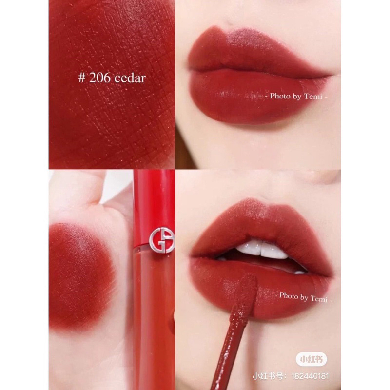 （售完）(全新專櫃貨） (米蘭限定版) GA Giorgio Armani 奢華絲絨訂製唇萃 #206 紅棕玫瑰