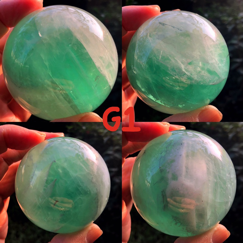 天然兔毛綠瑩石水晶球 🌈超能綠螢石球療愈心輪的水晶球 精選美貨 贈送球座台灣現貨