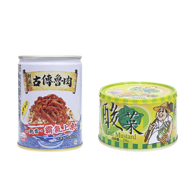 欣欣罐頭 古傳魯肉/260g 酸菜/200g 易開罐包裝