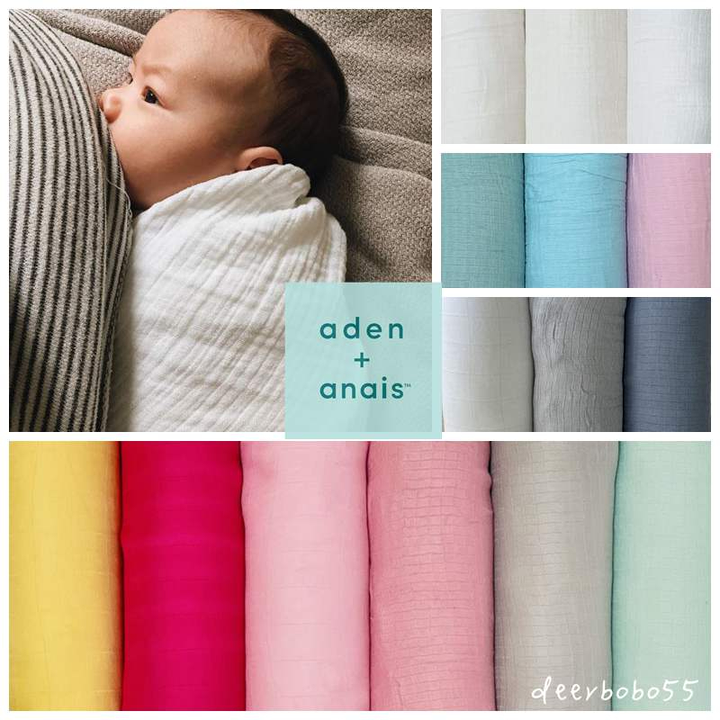 aden+anais 多功能包巾Muslin棉◆竹纖維包巾 白色/素色/純色