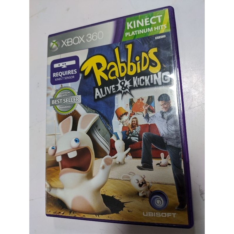 正版 Xbox 360 絕版 光碟 遊戲 雷射超人 瘋狂兔子 追趕跑跳碰 Rabbids Alive &amp; Kicking