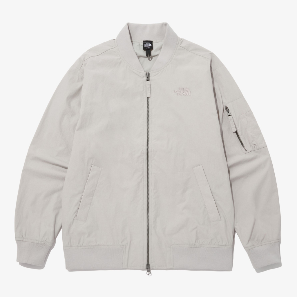 【吉米.tw】韓國代購 THE NORTH FACE ALL-ROUND BOMBER 飛行外套 白灰 FEB