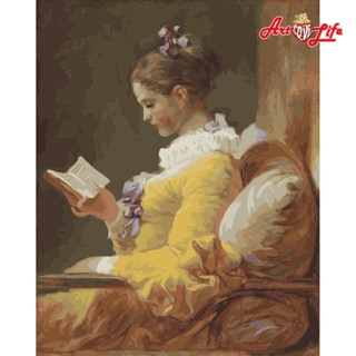 【ArtLife 藝術生活】DT088讀書的少女 40x50cm含框 DIY 數字油畫 彩繪 全館現貨
