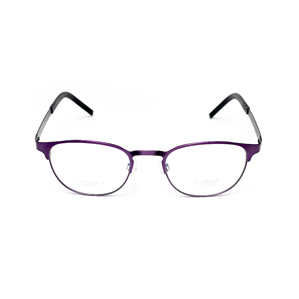【全新特價】odbo 鈦金屬光學眼鏡鏡框 1770 C57 消光紫色 輕量化無螺絲設計