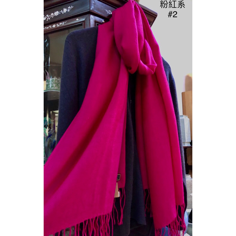 4Ply Pashmina 100%喀什米爾大圍巾/披肩(流蘇.斜織款)-PPT粉紅色系#2