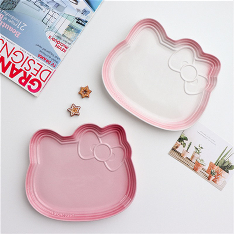 正品 法國酷彩LE CREUSET陶瓷HelloKitty餐具 盤子 陶瓷盤（單個）