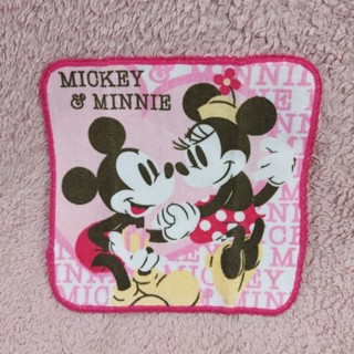 二手 日本迪士尼樂園 米奇米妮方巾 小手帕 disney resort 米老鼠mickey mouse minnie手巾