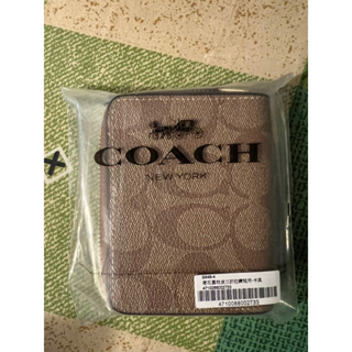 【美國正品coach】新款女士經典pvc配牛皮短款錢包 三折短夾 皮夾 中夾 全新