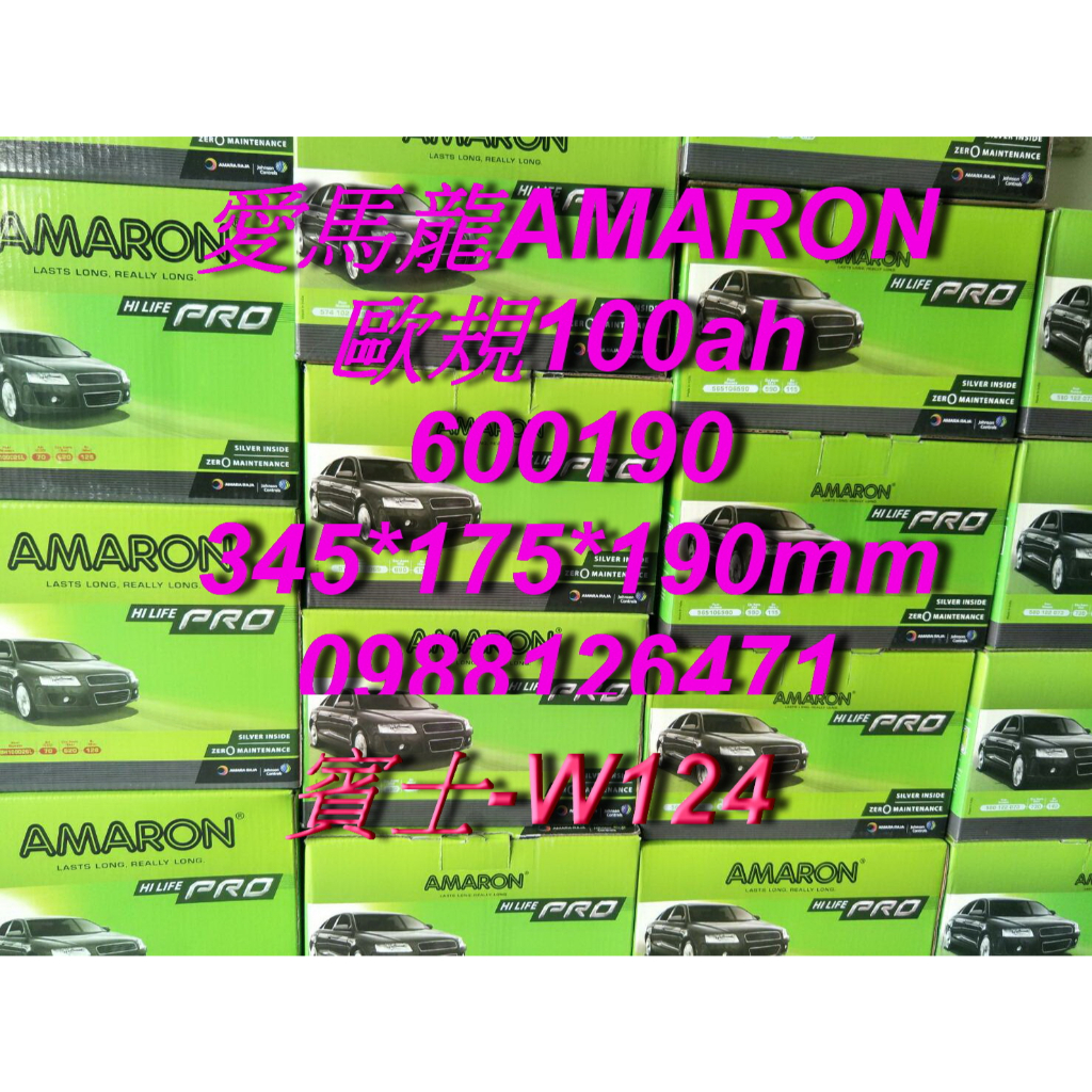 AMARON 愛馬龍 60019 歐規電池 汽車電池 汽車電瓶 12V 100AH 賓士 W124 60044