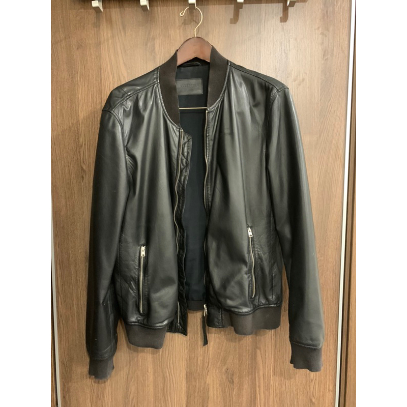 Allsaints yoto bomber jacket 皮衣 黑 L號