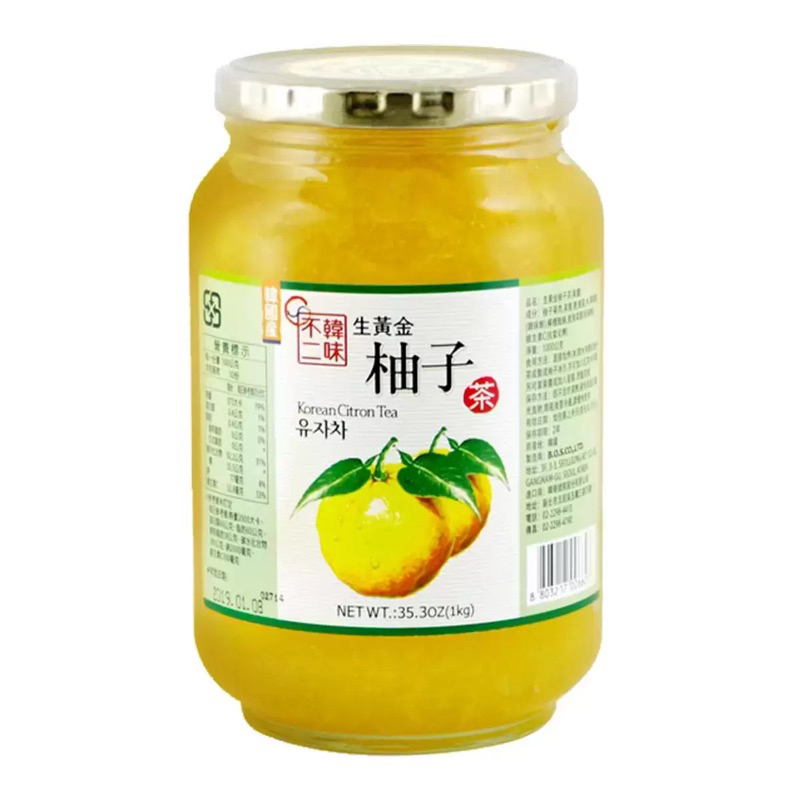 《現貨優惠》韓味不二 生黃金柚子茶1kg/罐 好市多代購