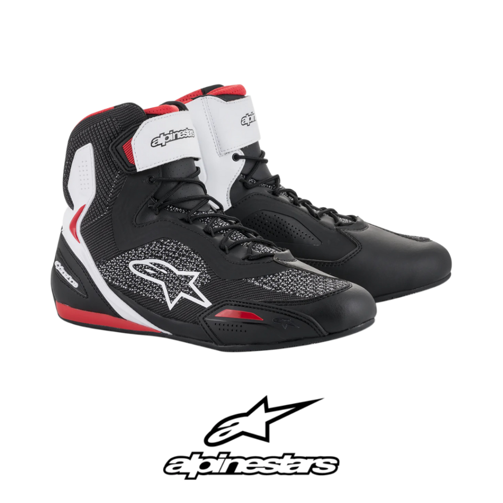 ALPINESTARS FASTER-3 RIDEKNIT SHOES 黑白紅 針織 透氣車靴