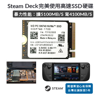 台灣現貨 5年保固 steam deck 1tb 高速 ssd 2230 2tb 改機 WD sn740 記憶卡 硬碟