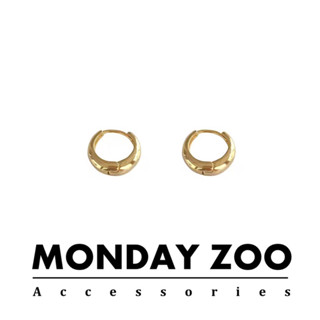 ★MONDAY ZOO★ 易扣式水滴耳環金色簡約圈圈耳環1.7cm