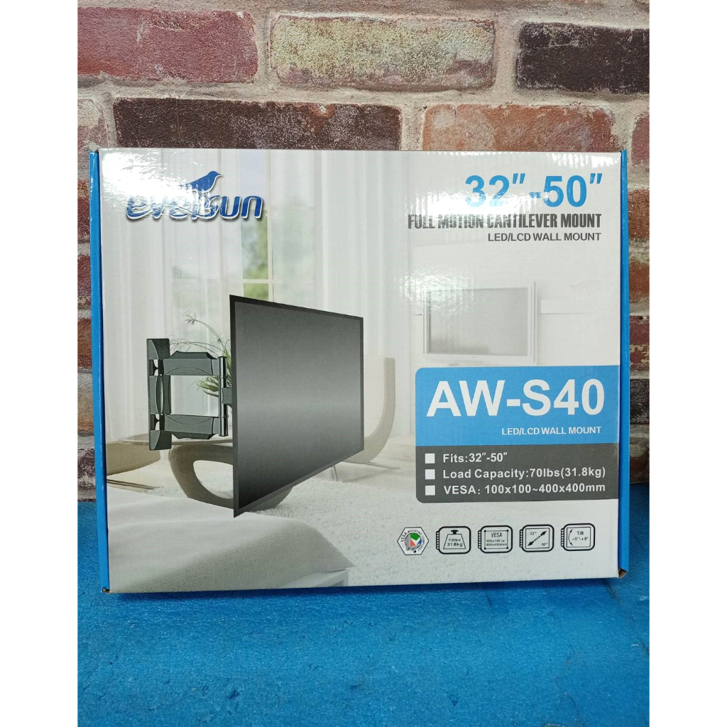 【EVERSUN 愛威森】AW-S40、適用24-50吋 液晶電視、懸臂式壁掛架、電視支架、另有安裝施工服務 請先聊聊