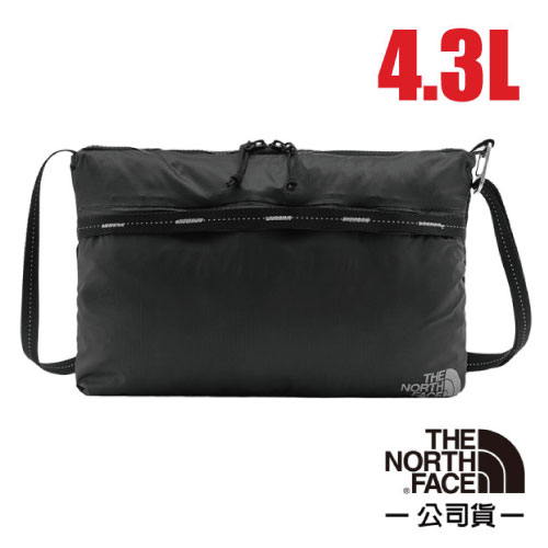 【The North Face】輕質防撕裂背帶單肩包4.3L.斜背包.側背包.隨身包袋.護照包/可調肩帶_黑_52TI