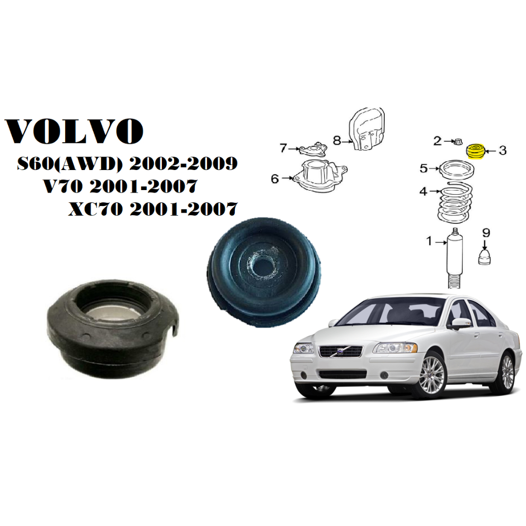 VOLVO S60(AWD) 02-09 V70 01-07 XC70 01-07 後避震器上座R&amp;L一對