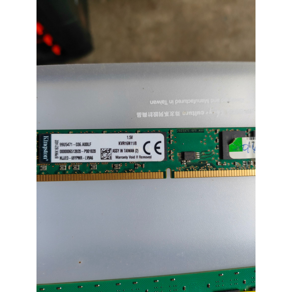 Kingston 金士頓 記憶體 8G DDR3 1600 KVR16N11/8 二手 終保