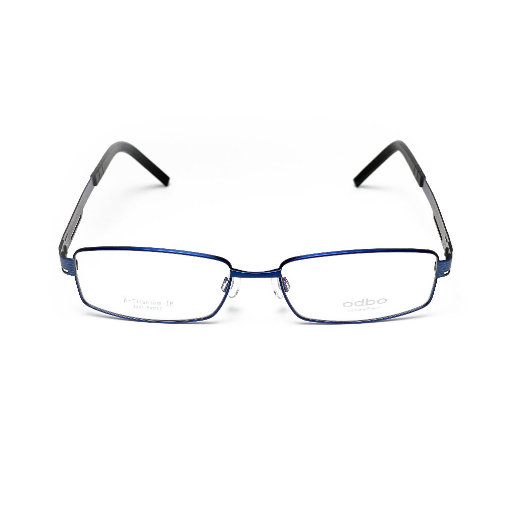 【全新特價】odbo 鈦金屬光學眼鏡鏡框 1201 C53 消光寶藍色 輕量化無螺絲設計