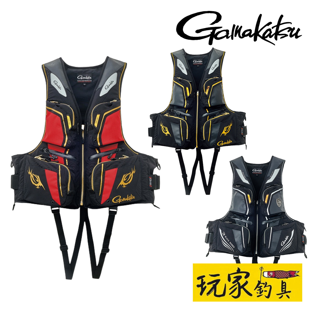 ｜玩家釣具｜GAMAKATSU GM-2193 BLACK WORKS 救生衣