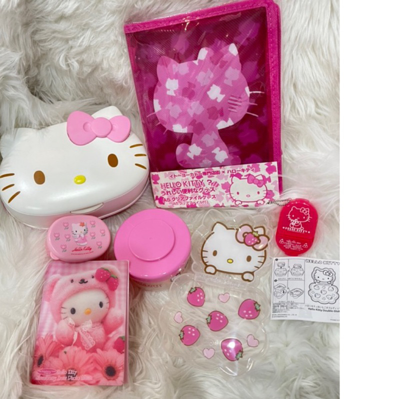 日本進口Hello Kitty濕紙巾盒粉漾集合賣