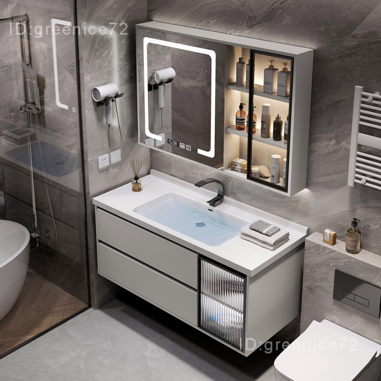【破損包賠】2022新款智能浴室櫃組合鏡櫃陶瓷一體盆衛生間洗臉盆洗漱洗手台盆T2