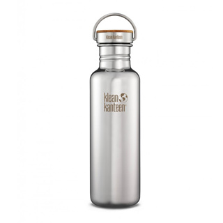 美國Klean Kanteen 經典不鏽鋼瓶800ml- 鏡面鋼(竹片鋼蓋) 800ml 冷水瓶 運動水瓶