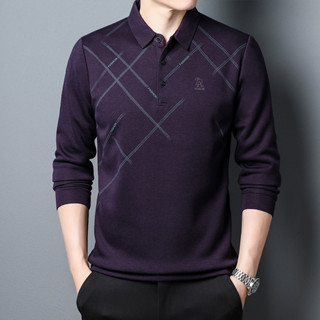 【Billgo】※現貨 菱紋線條針織棉長袖POLO衫-2款/3色【C32147】秋冬男薄長袖上衣 商務休閒翻領T
