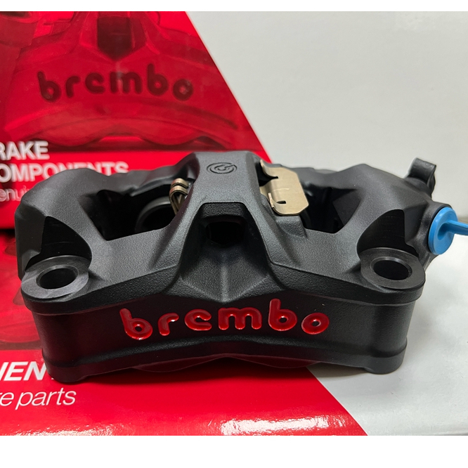 DIY本舖 BREMBO HPK Stylema 輻射卡鉗 右邊 原廠煞車皮 孔距 100mm 黑底紅字 保固三年