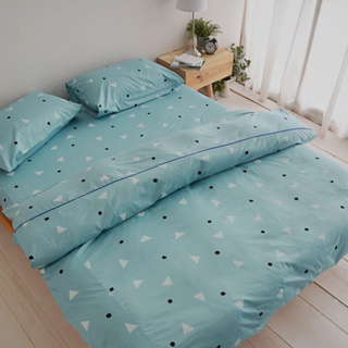 絲薇諾 法式甜派-藍 精梳棉 精梳棉床包枕套組/床包被套組(多規格任選) 台灣製