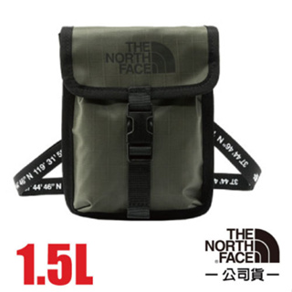 【The North Face】插扣式可調節潮流背帶單肩包1.5L.斜背包.側背包.隨身包袋.護照包_綠_7QU7