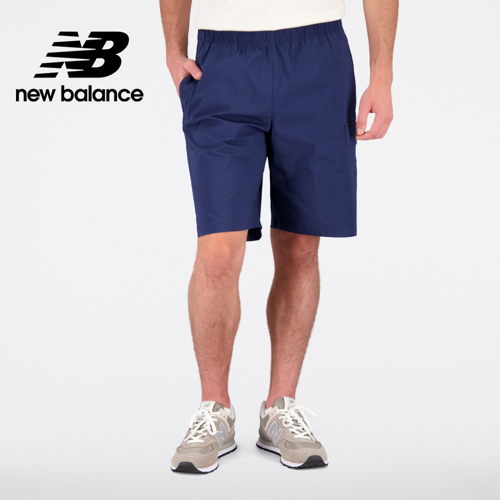【New Balance】 NB 工裝風短褲_男性_藍色_AMS31550NNY