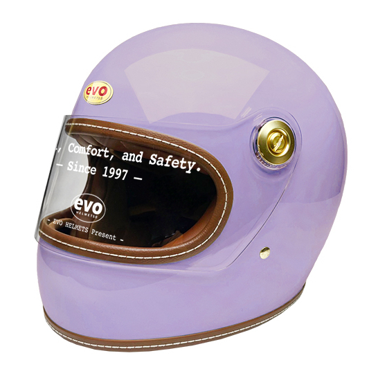 EVO 安全帽 CA891 素色 丁香紫 復古 車縫 全罩 經典樂高帽《比帽王》