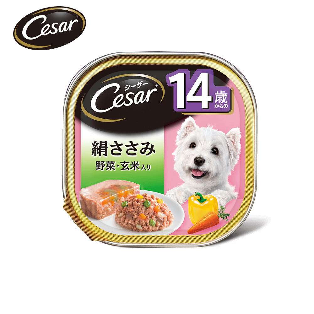 【Cesar 西莎】 超高齡犬配方 - 雞肉糙米及蔬菜 100g (24入/箱)
