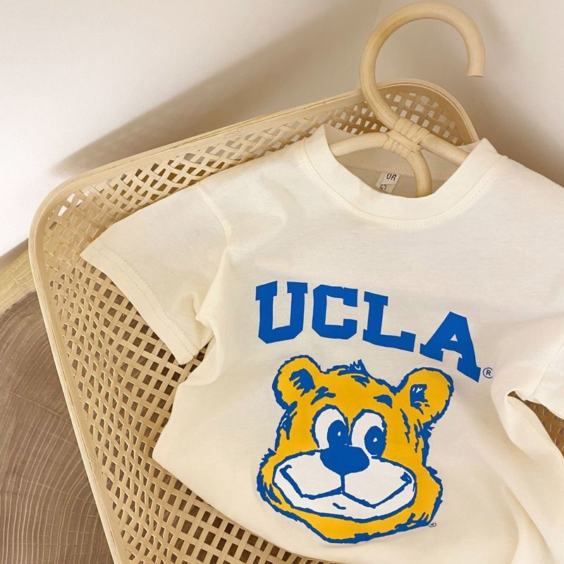 韓版兒童上衣 100%純棉 兒童短袖T恤小熊UCLA卡通
