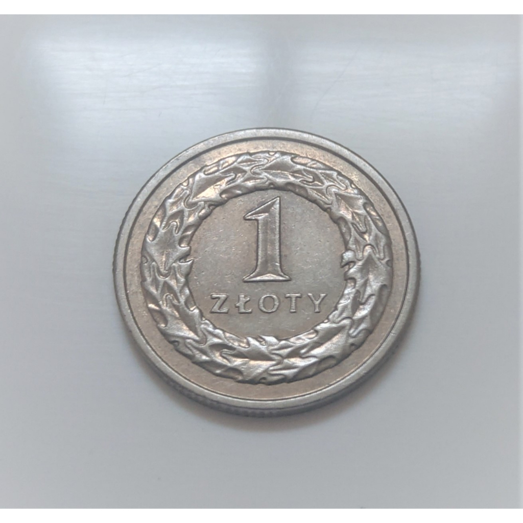 1994 年 波蘭 國徽鷹 橡樹葉 1 Złoty 古 錢幣