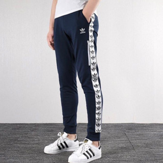 實體店面ADIDAS 深藍 深藍白 串標 LOGO DX4235休閒縮口長褲